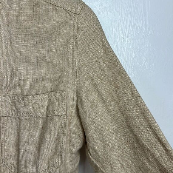 Sundance Beige Linen Lightweight Safari Jacket With Pockets Size S - Picture 2 of 9